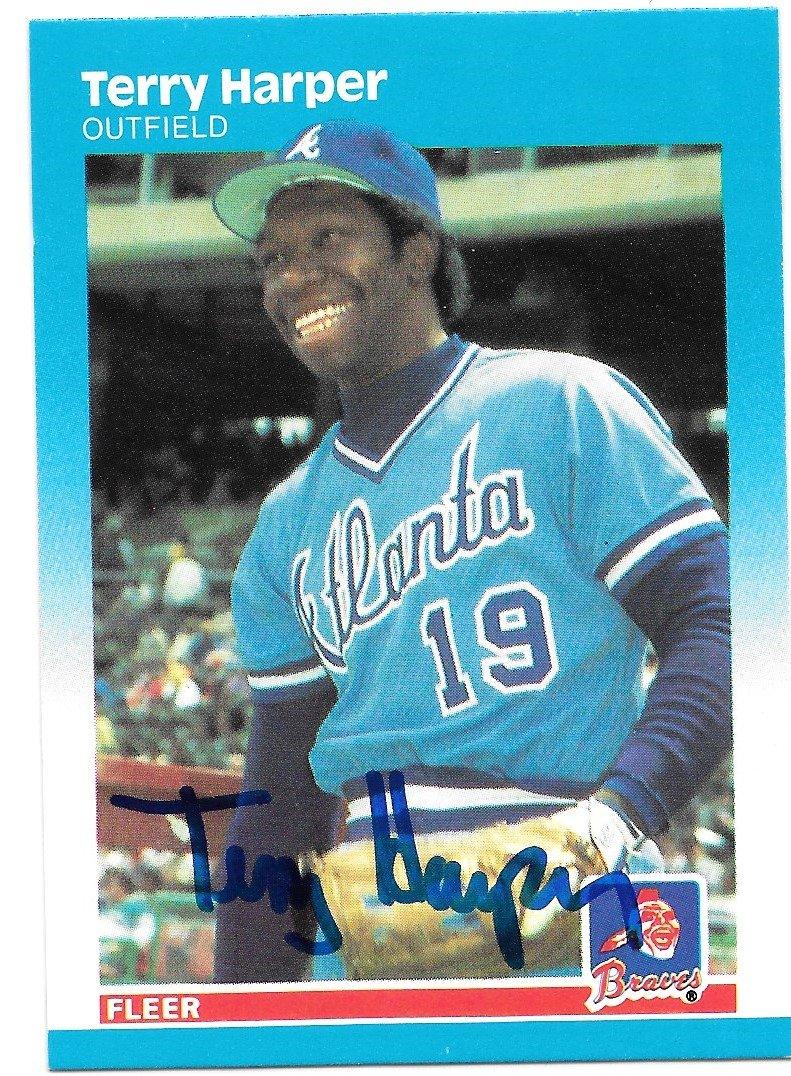 Terry Harper Signed 1987 Fleer Baseball Card - Atlanta Braves - PastPros