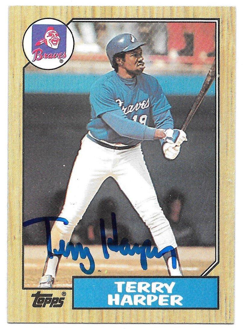 Terry Harper Signed 1987 Topps Baseball Card - Atlanta Braves - PastPros