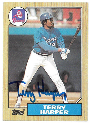 Terry Harper Signed 1987 Topps Baseball Card - Atlanta Braves - PastPros