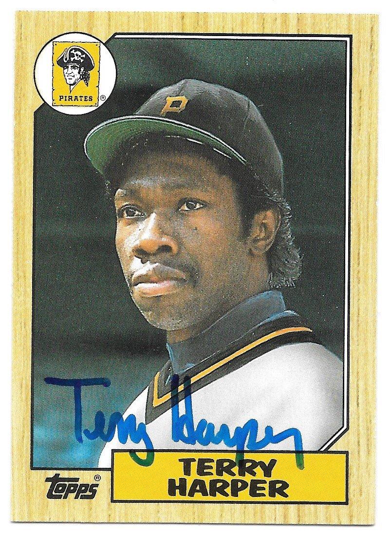 Terry Harper Signed 1987 Topps Baseball Card - Pittsburgh Pirates - PastPros
