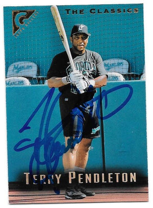 Terry Pendleton Signed 1996 Topps Gallery Baseball Card - Florida Marlins - PastPros