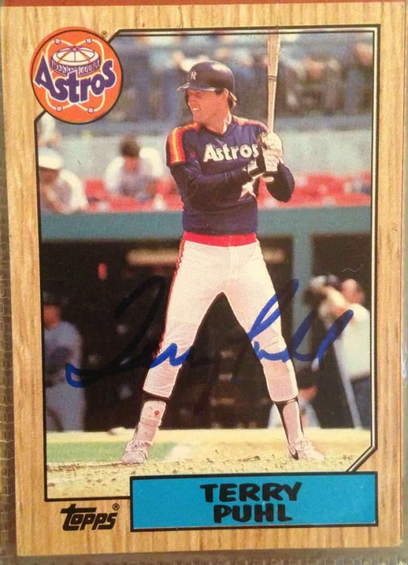 Terry Puhl Signed 1987 Topps Baseball Card - Houston Astros - PastPros