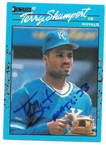 Terry Shumpert Signed 1990 Donruss Baseball Card - Kansas City Royals