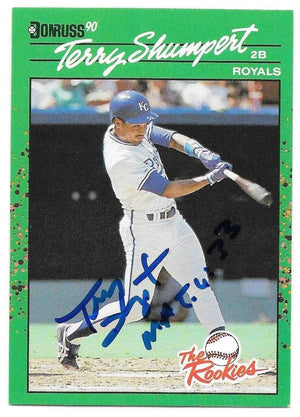 Terry Shumpert Signed 1990 Donruss Rookies Baseball Card - Kansas City Royals