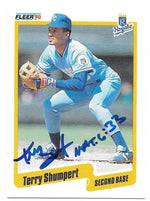 Terry Shumpert Signed 1990 Fleer Baseball Card - Kansas City Royals