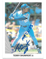 Terry Shumpert Signed 1990 Leaf Baseball Card - Kansas City Royals - PastPros