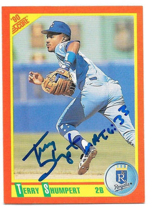Terry Shumpert Signed 1990 Score Baseball Card - Kansas City Royals