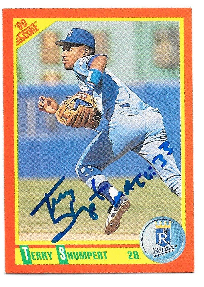 Terry Shumpert Signed 1990 Score Baseball Card - Kansas City Royals - PastPros