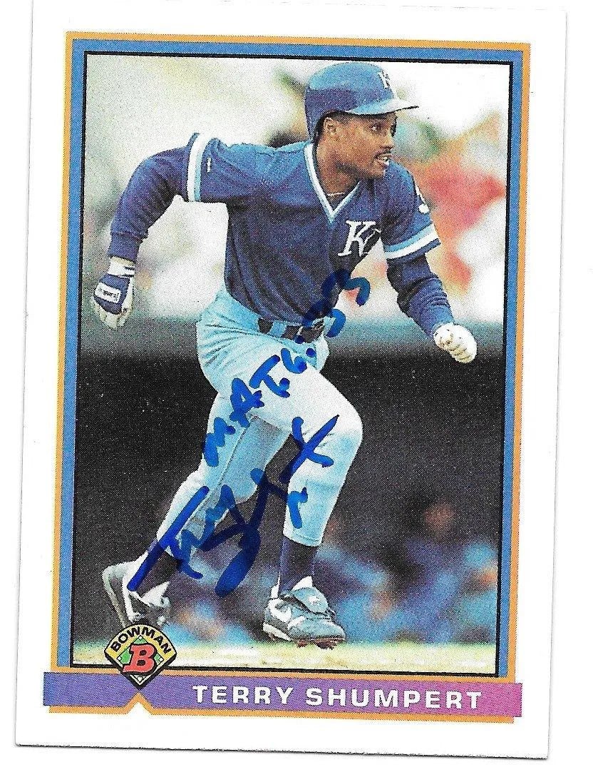Terry Shumpert Signed 1991 Bowman Baseball Card - Kansas City Royals