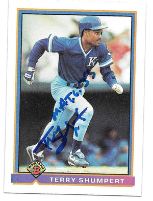 Terry Shumpert Signed 1991 Bowman Baseball Card - Kansas City Royals - PastPros