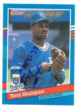 Terry Shumpert Signed 1991 Donruss Baseball Card - Kansas City Royals