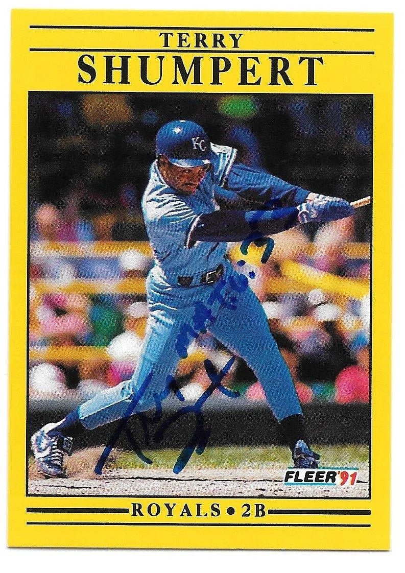 Terry Shumpert Signed 1991 Fleer Baseball Card - Kansas City Royals