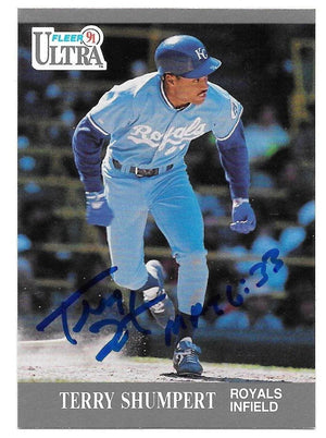 Terry Shumpert Signed 1991 Fleer Ultra Baseball Card - Kansas City Royals