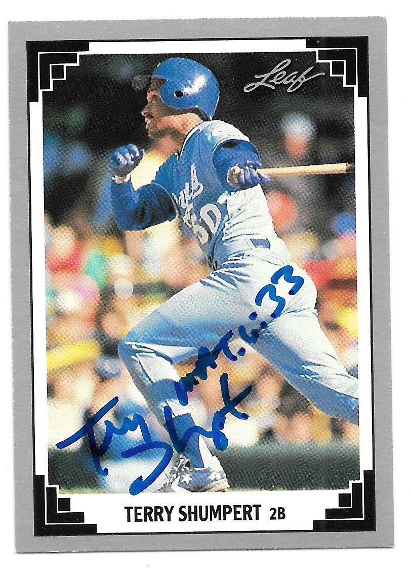 Terry Shumpert Signed 1991 Leaf Baseball Card - Kansas City Royals - PastPros