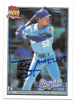 Terry Shumpert Signed 1991 Topps Baseball Card - Kansas City Royals
