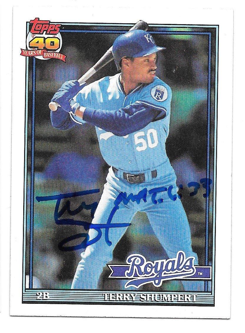 Terry Shumpert Signed 1991 Topps Baseball Card - Kansas City Royals - PastPros