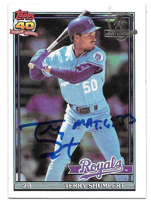 Terry Shumpert Signed 1991 Topps Desert Shield Baseball Card - Kansas City Royals - PastPros