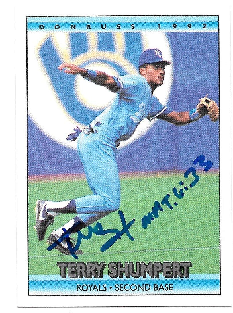 Terry Shumpert Signed 1992 Donruss Baseball Card - Kansas City Royals - PastPros