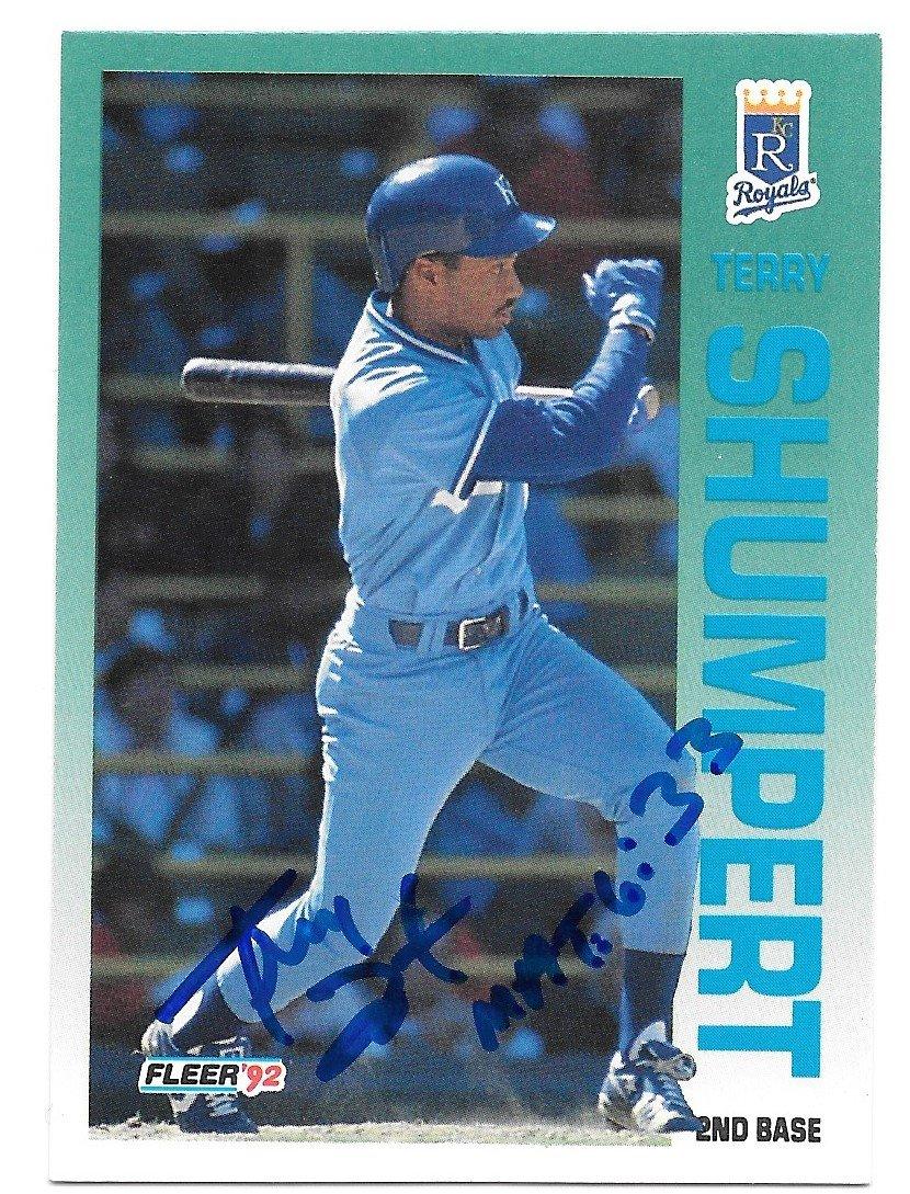 Terry Shumpert Signed 1992 Fleer Baseball Card - Kansas City Royals - PastPros