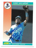 Terry Shumpert Signed 1992 Score Baseball Card - Kansas City Royals