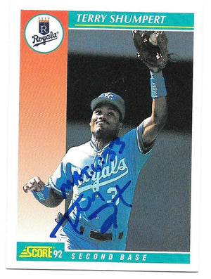 Terry Shumpert Signed 1992 Score Baseball Card - Kansas City Royals