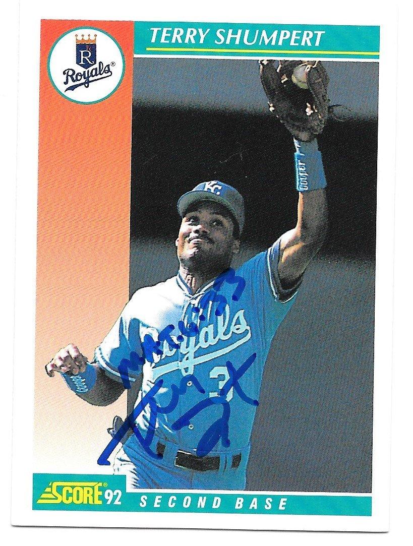 Terry Shumpert Signed 1992 Score Baseball Card - Kansas City Royals - PastPros