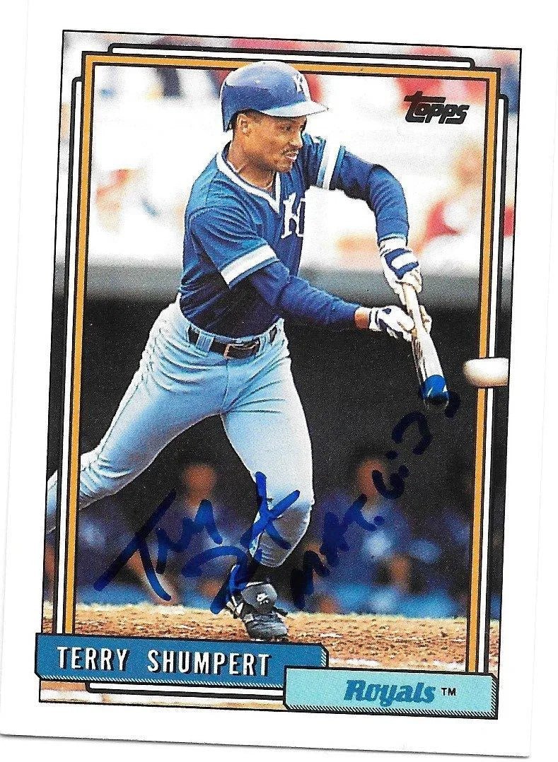 Terry Shumpert Signed 1992 Topps Baseball Card - Kansas City Royals