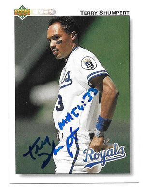 Terry Shumpert Signed 1992 Upper Deck Baseball Card - Kansas City Royals