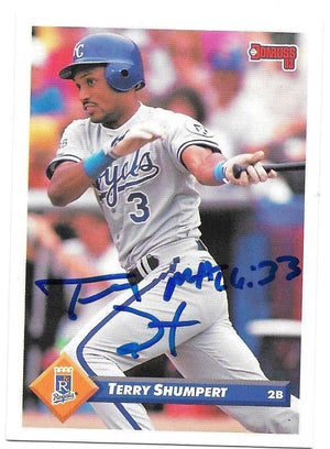 Terry Shumpert Signed 1993 Donruss Baseball Card - Kansas City Royals