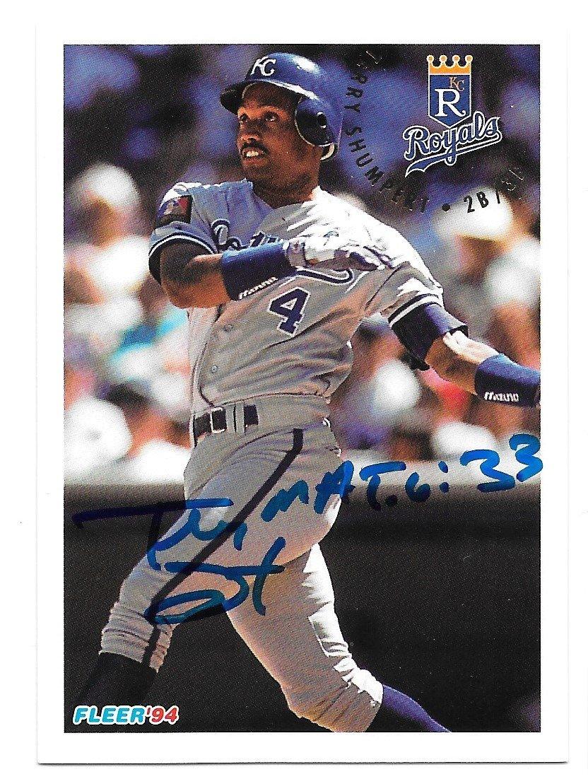 Terry Shumpert Signed 1994 Fleer Baseball Card - Kansas City Royals - PastPros