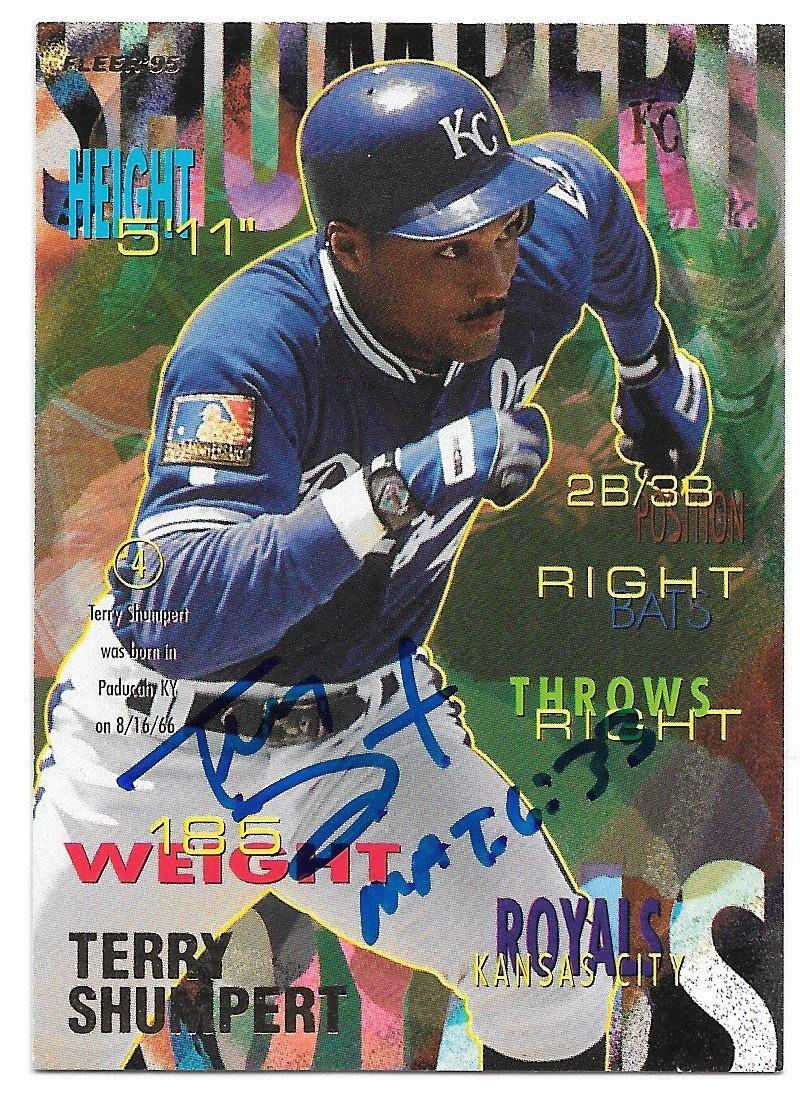 Terry Shumpert Signed 1995 Fleer Ultra Baseball Card - Kansas City Royals - PastPros