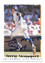 Terry Shumpert Signed 1995 Topps Baseball Card - Kansas City Royals