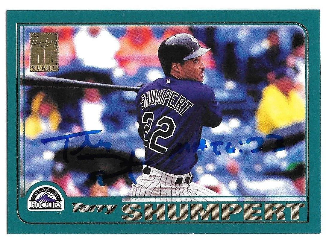 Terry Shumpert Signed 2001 Topps Baseball Card - Colorado Rockies