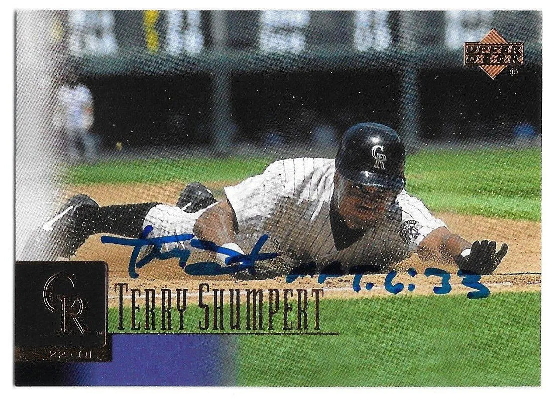 Terry Shumpert Signed 2001 Upper Deck Baseball Card - Colorado Rockies