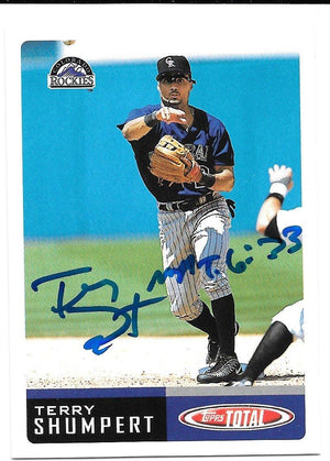 Terry Shumpert Signed 2002 Topps Total Baseball Card - Colorado Rockies - PastPros