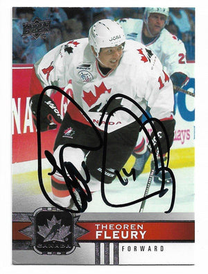 Theoren Fleury Signed 2017-18 Upper Deck Canadian Tire Hockey Card - Team Canada - PastPros
