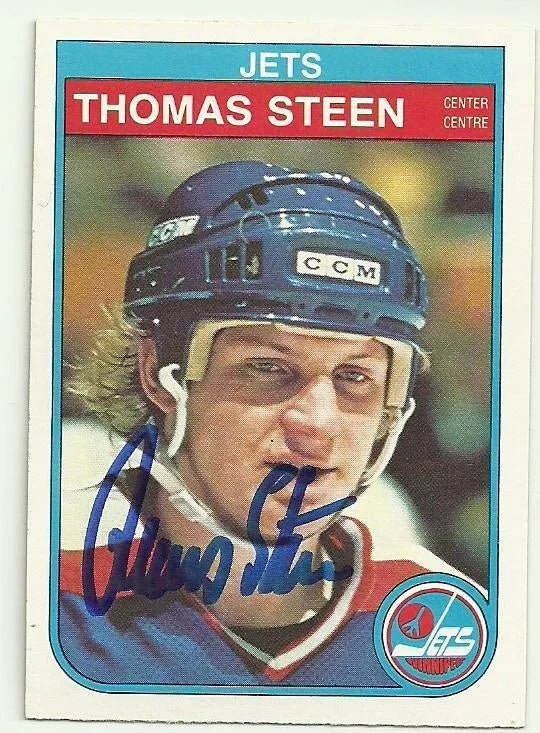 Thomas Steen Signed 1982-83 O-Pee-Chee Hockey Card - Winnipeg Jets