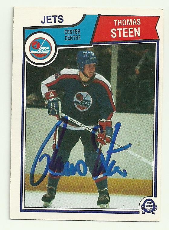 Thomas Steen Signed 1983-84 O-Pee-Chee Hockey Card - Winnipeg Jets - PastPros