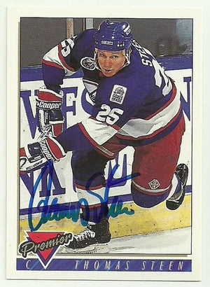 Thomas Steen Signed 1993-94 O-Pee-Chee Premier Hockey Card - Winnipeg Jets