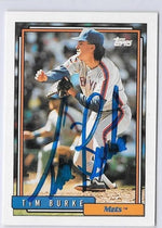 Tim Burke Signed 1992 Topps Baseball Card - New York Mets