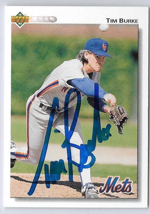 Tim Burke Signed 1992 Upper Deck Baseball Card - New York Mets - PastPros