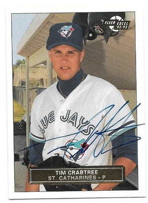 Tim Crabtree Signed 1992-93 Fleer Excel Baseball Card - St Catharine Blue Jays