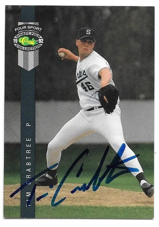 Tim Crabtree Signed 1992 Classic Four Sport Baseball Card