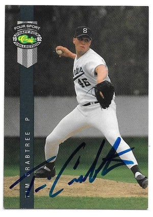 Tim Crabtree Signed 1992 Classic Four Sport Baseball Card - PastPros