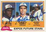 Tim Raines, Bobby Ramos and Bobby Pate Multi Signed 1981 Topps Baseball Card - Montreal Expos