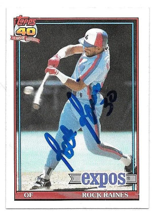 Tim Raines Signed 1991 Topps Baseball Card - Montreal Expos