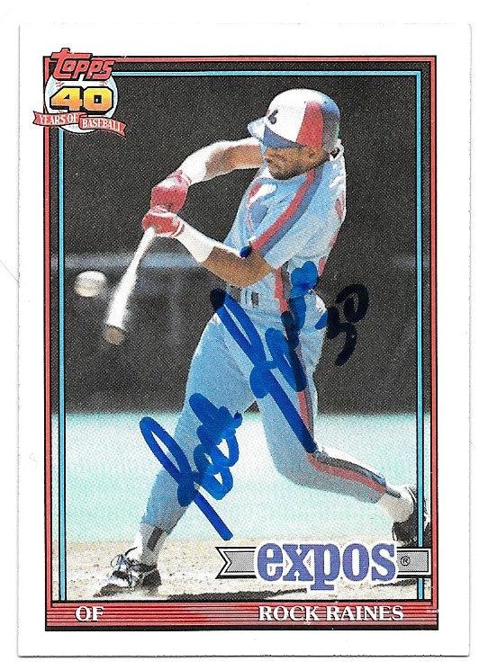 Tim Raines Signed 1991 Topps Baseball Card - Montreal Expos - PastPros