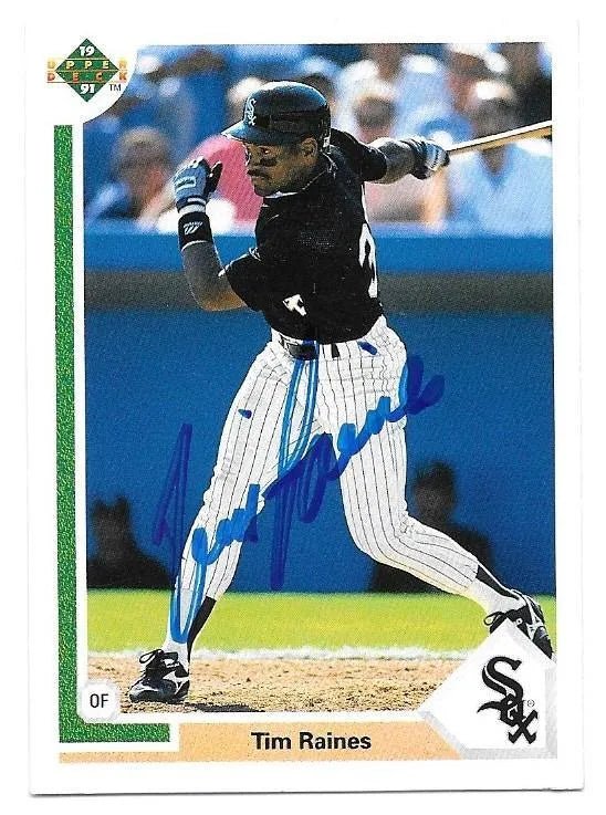 Tim Raines Signed 1991 Upper Deck Baseball Card - Chicago White Sox