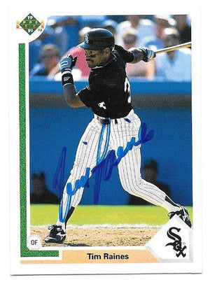 Tim Raines Signed 1991 Upper Deck Baseball Card - Chicago White Sox - PastPros