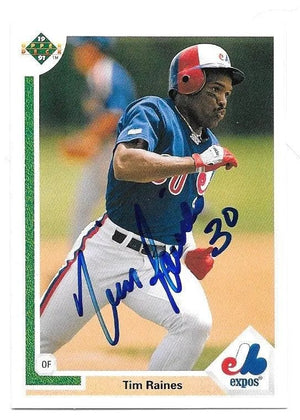 Tim Raines Signed 1991 Upper Deck Baseball Card - Montreal Expos